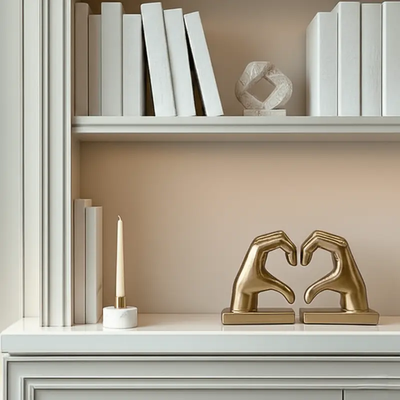 Decorative Gold Heart Hands Bookends