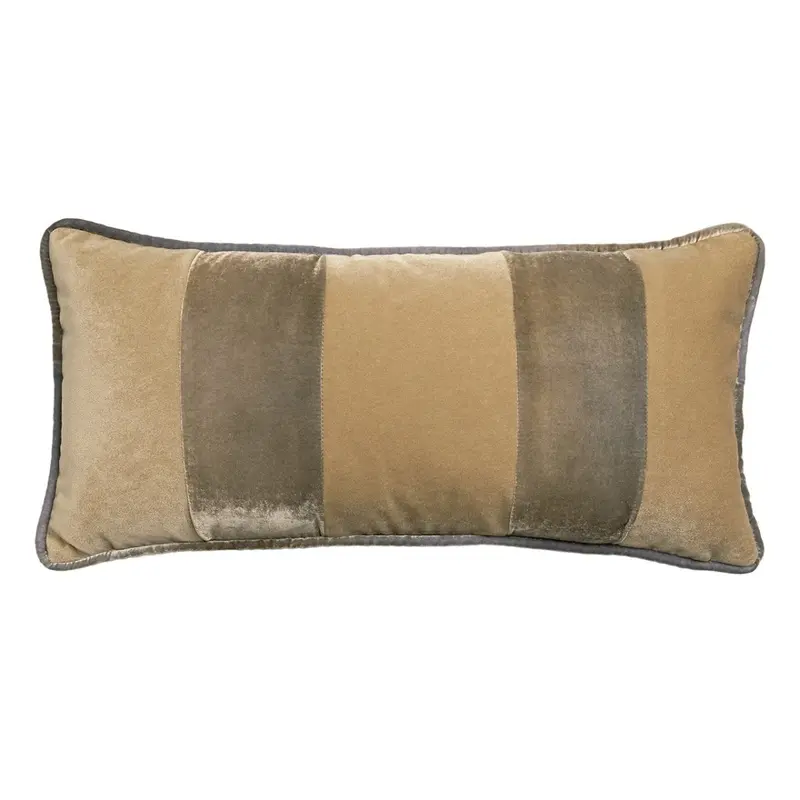 Banded Velvet Performance Pillows Nickel Kevin O\'Brien
