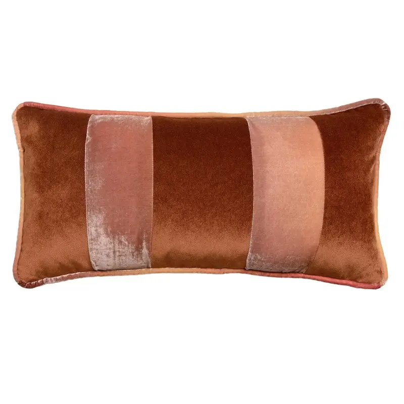 Banded Velvet Performance Pillows Sunstone Kevin O\'Brien