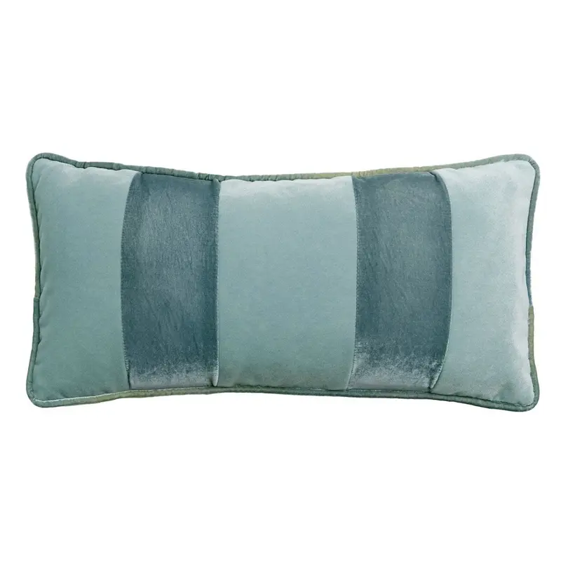 Banded Velvet Performance Pillows Basil Kevin O\'Brien