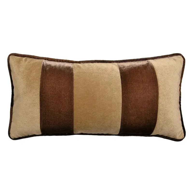 Banded Velvet Performance Pillows Sable Kevin O\'Brien