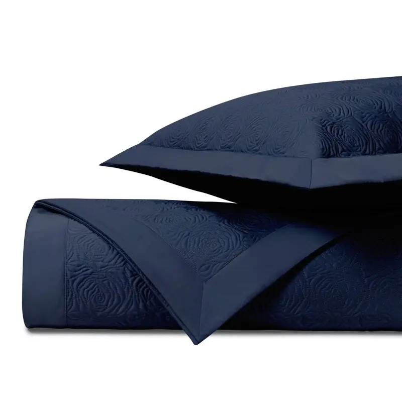 Roses Quilted Navy Blue by Home Treasures