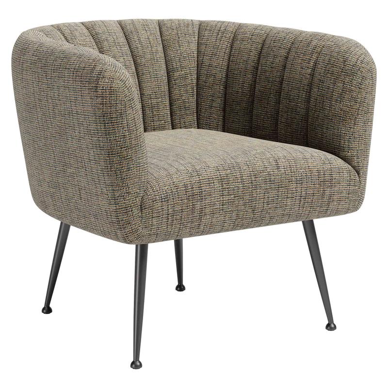 Deco Accent Chair, Green Tweed