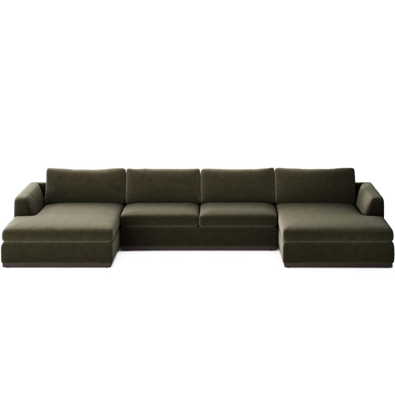 Colt 3-Piece U Sectional, Surrey Olive by Four Hands