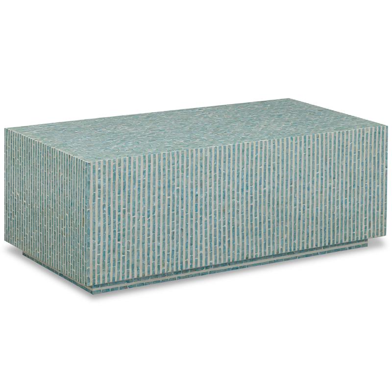 Earl Rectangular Coffee Table, Light Blue
