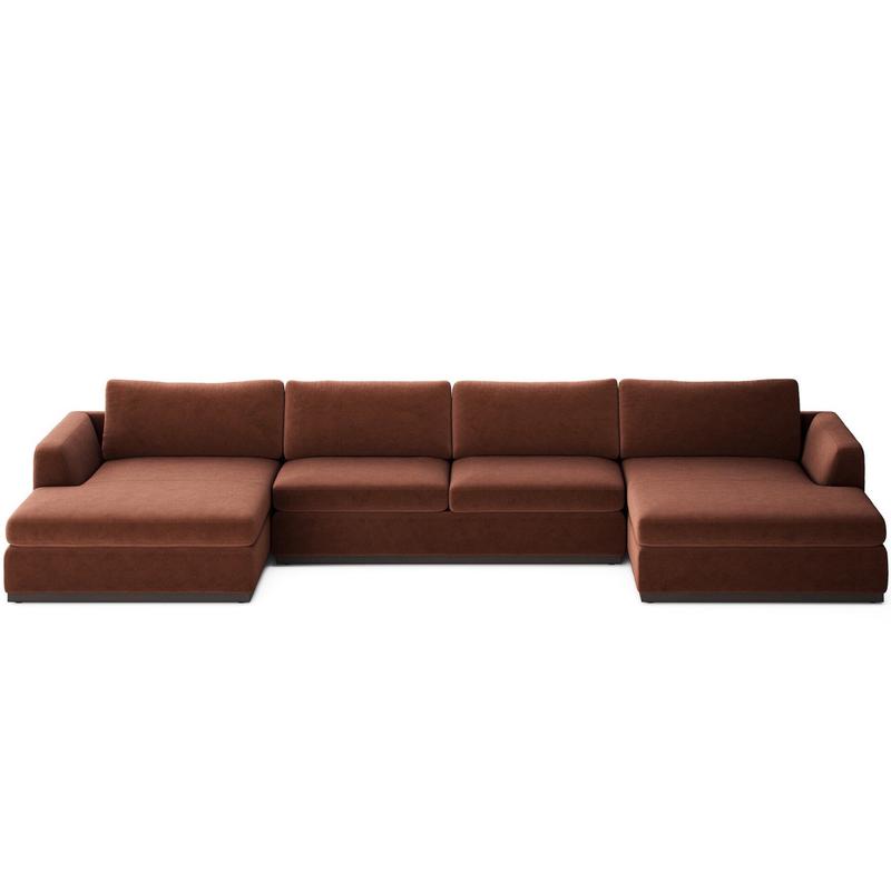 Colt 3-Piece U Sectional, Surrey Auburn by Four Hands