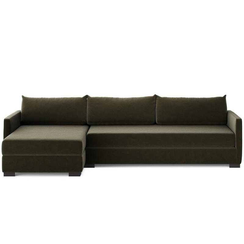 Wickham Left Storage Chaise Sleeper Sectional, Surrey Olive by Four Hands