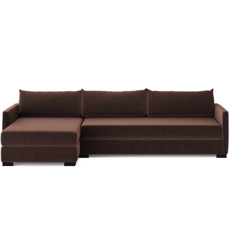 Wickham Left Chaise Sleeper Sectional, Surrey Cocoa by Four Hands