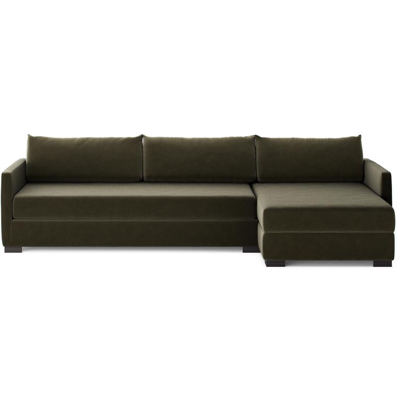 Wickham Right Storage Chaise Sleeper Sectional, Surrey Olive by Four Hands