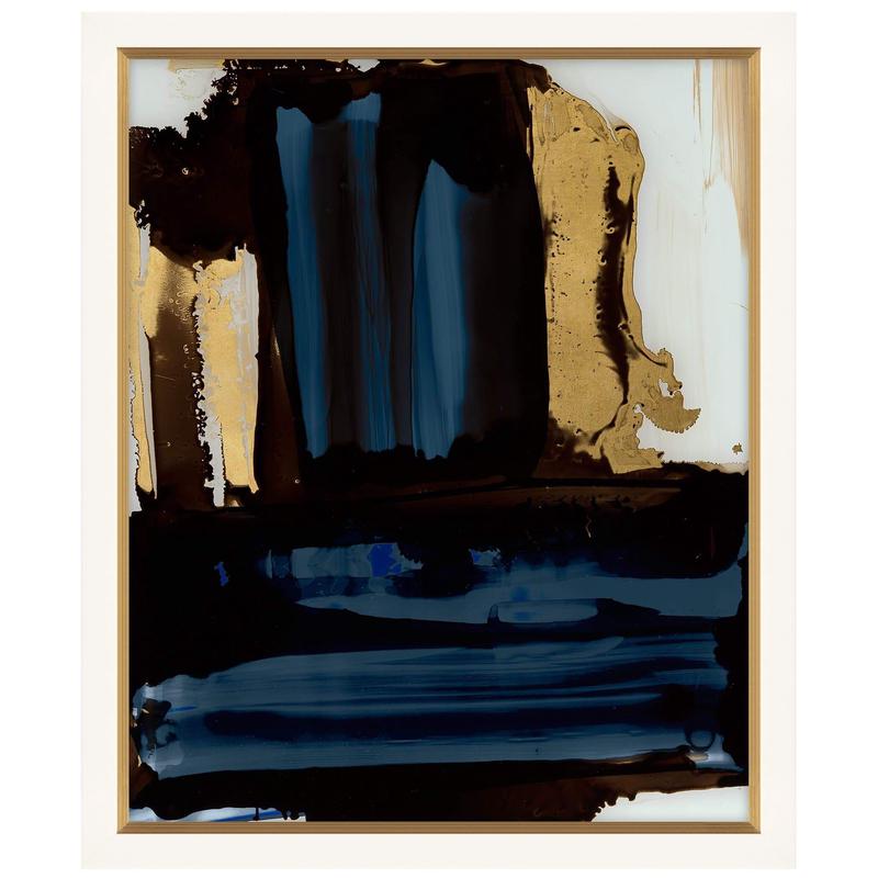Navy Stroke Study I Glass Framed