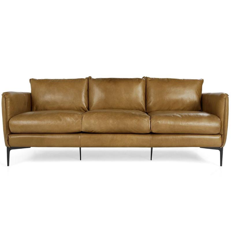 Abigail Leather Sofa, Adobe Tan
