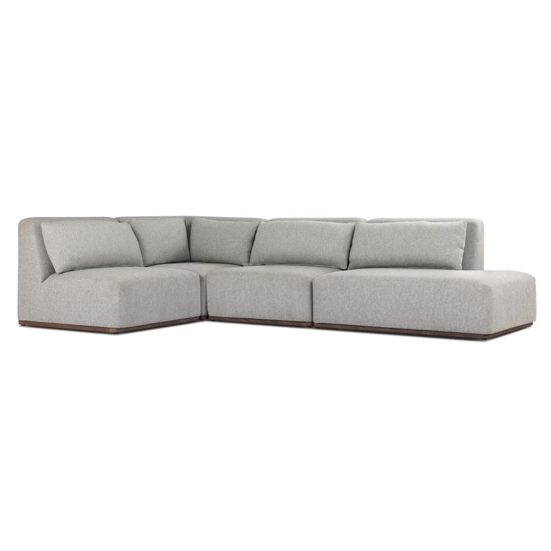 Adler Outdoor 4 Piece Sectional, Concha Fog by Four Hands