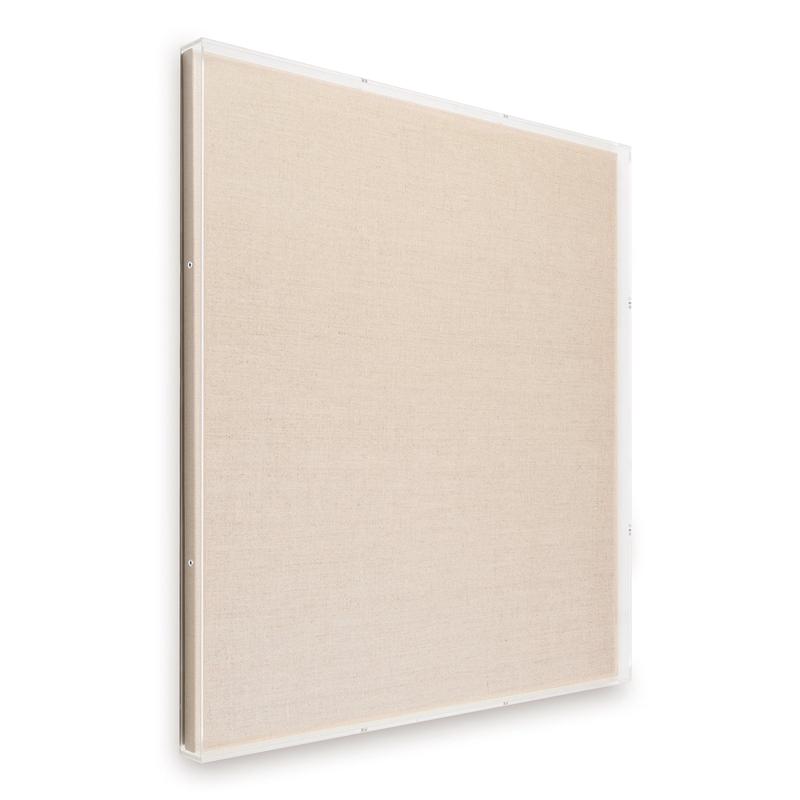 58\” x 58\” x 2\” Modern Acrylic Shadowbox with Linen Canvas – UV Grade
