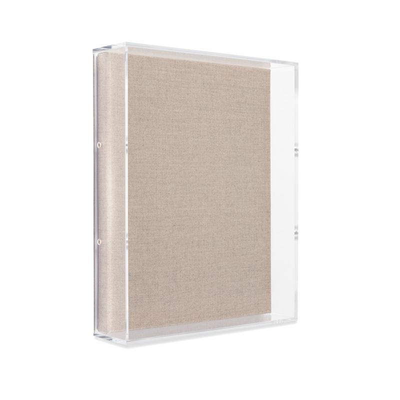 24\” x 36\” x 3\” Modern Acrylic Shadowbox with Linen Canvas – UV Grade