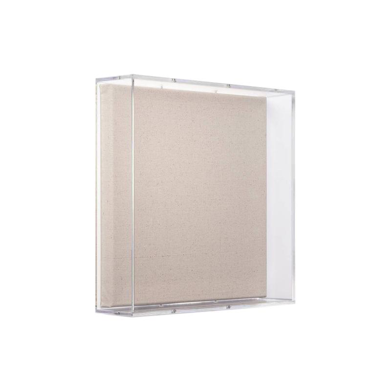 20\” x 20\” x 3\” Modern Acrylic Shadowbox with Linen Canvas – UV Grade
