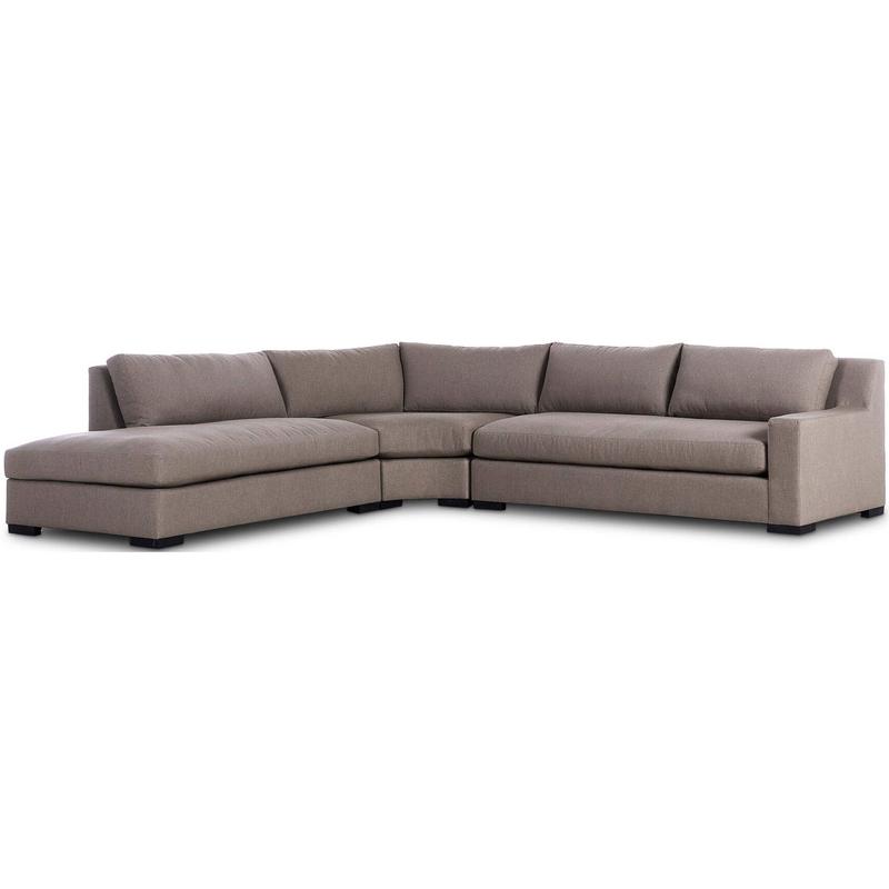 Albany 3 Piece Bumper Chaise Sectional, Vesuvio Cafe by Four Hands