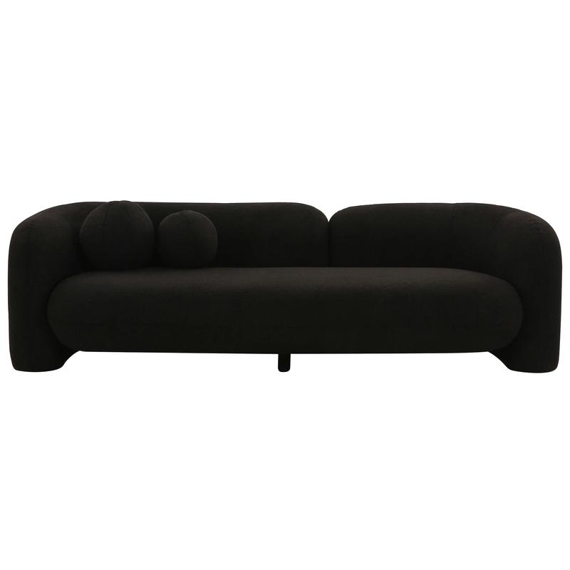Amelie Faux Fur Sofa, Black