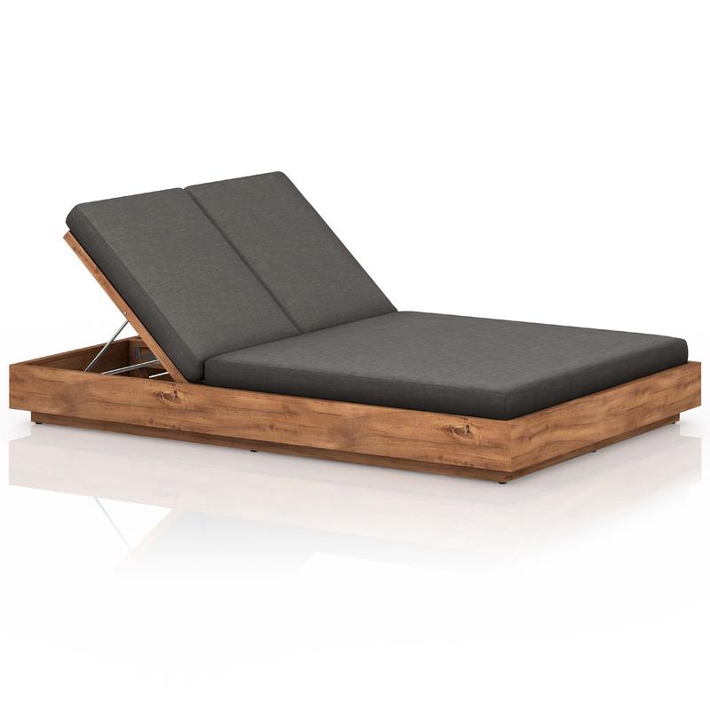 Kinta Outdoor Double Chaise, Charcoal by Four Hands