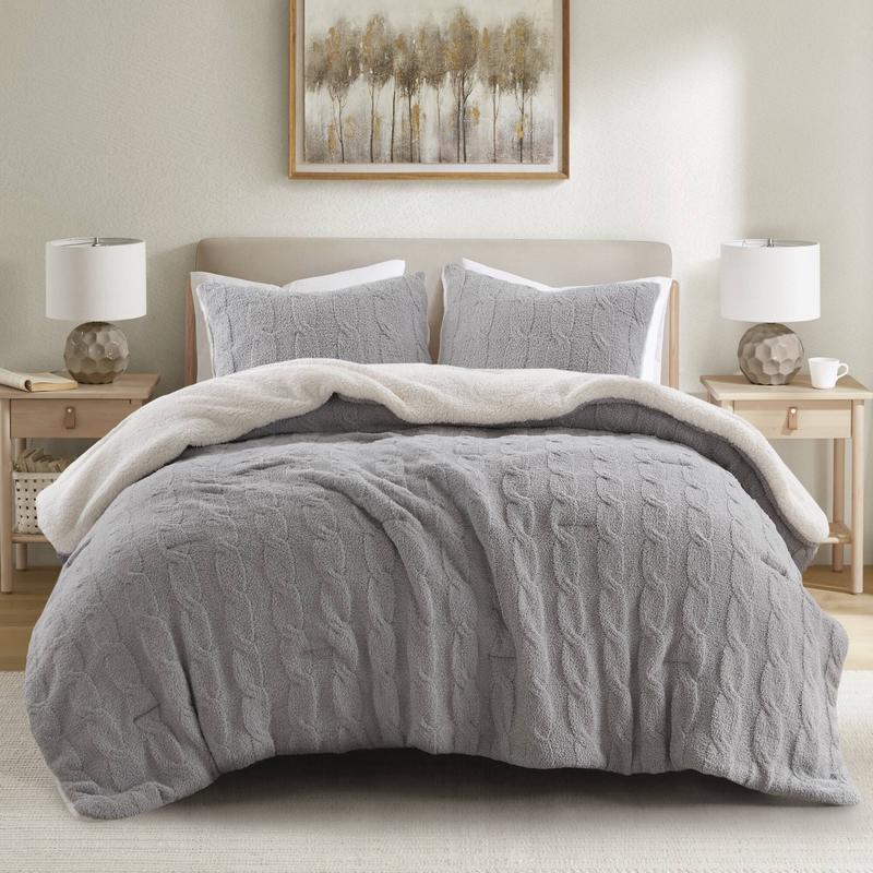 Cable Knit Chenille Comforter Set