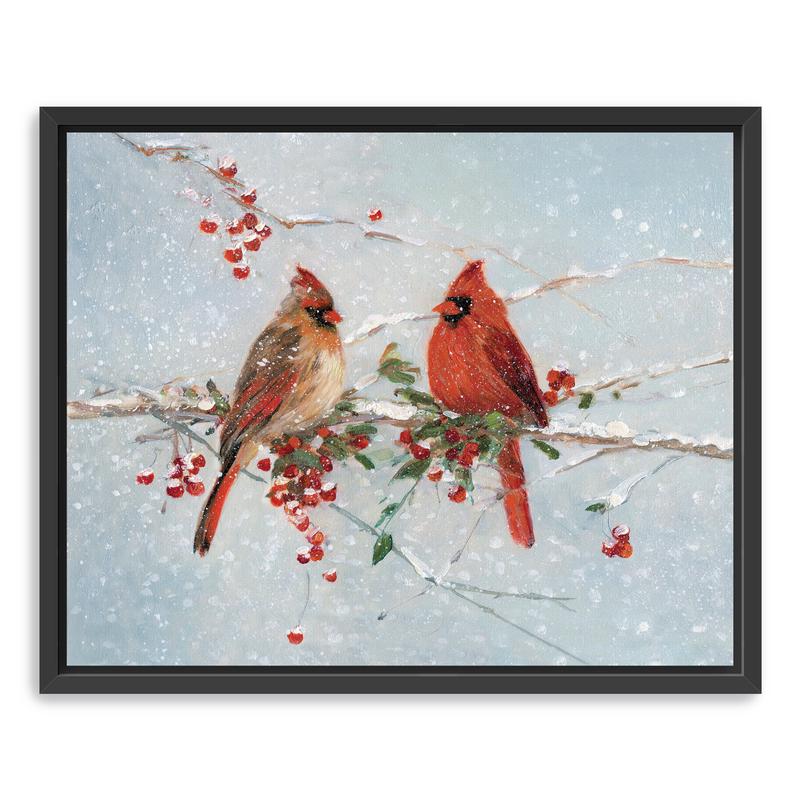 Cardinals In Winter Canvas Giclee