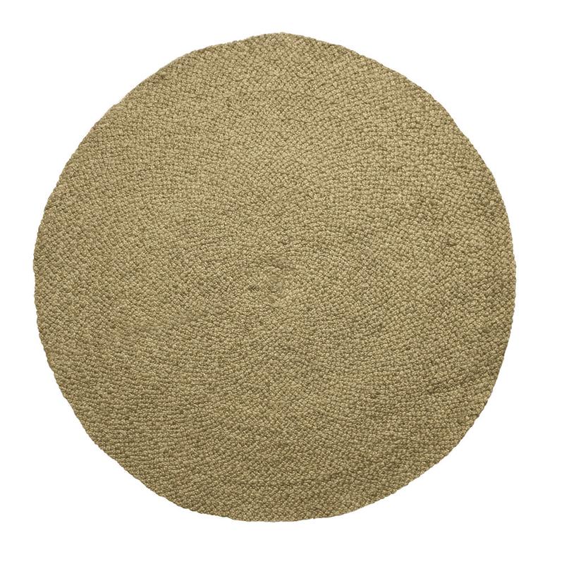 Handcrafted Round Braided Jute Rug in Natural, 5 ft