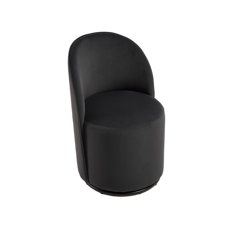 Ashcombe Mid Century Modern Round Velvet Dining Chair