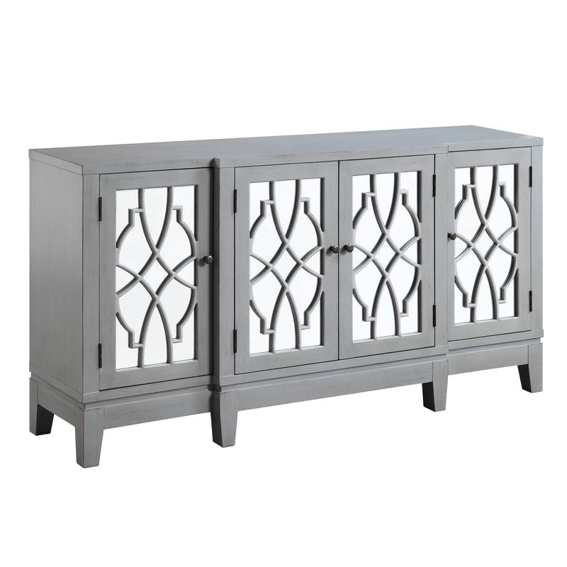 Magdi Antique Gray Finish Console Cabinet