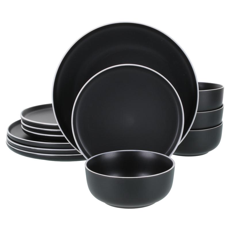 12-Piece Dinnerware Set Tempo Onyx