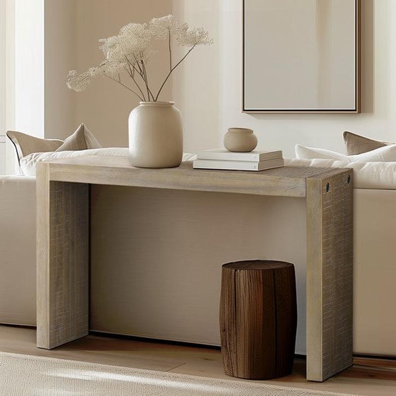 Solid Wood Waterfall Console Table