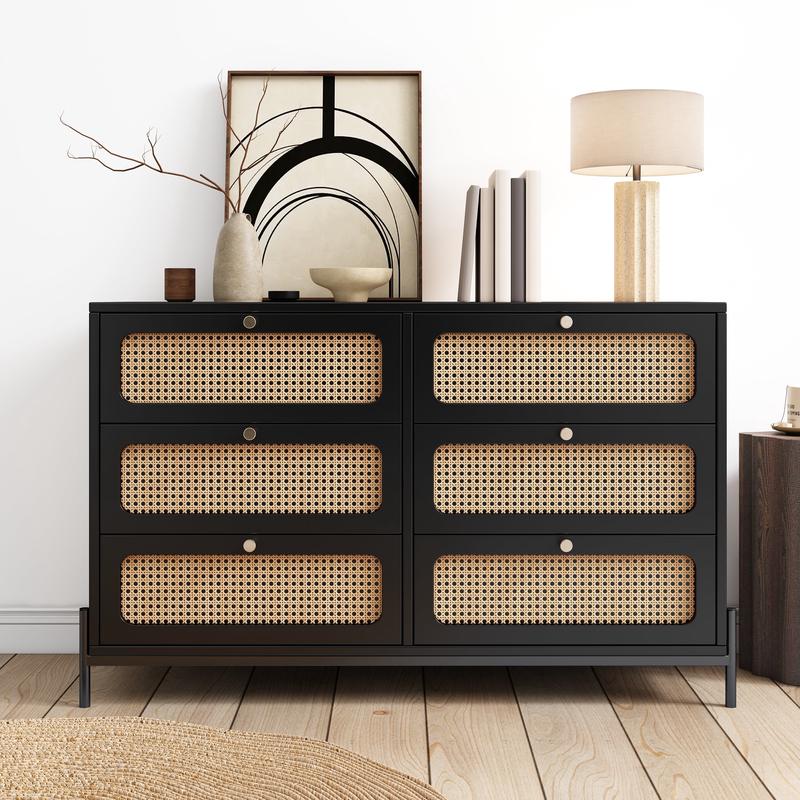 Modern Cannage Rattan Storage Cabinet