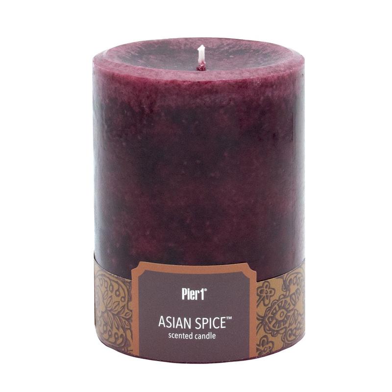 Pier 1 Asian Spice 3x4 Solid Pillar Candle