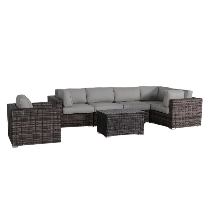 Pre-Assembled 7-Piece Rattan Sectional