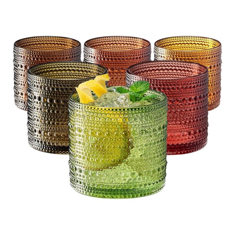 Earth Ember Beaded Hobnail Tumblers Set of 6
